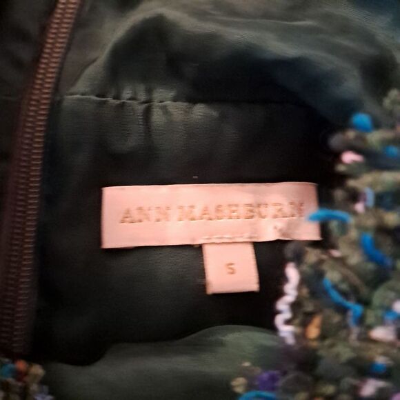 Ann Mashburn Top Women's Small S Multicolor Tweed Ana Fringe Designer Classic - Picture 5 of 9